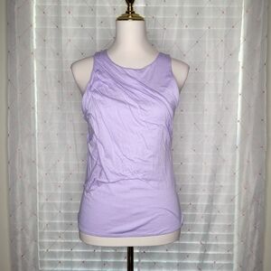 NWT Zara Sz M Lavender Sleeveless Cotton Round Neck Top Spring Summer Casual NWD